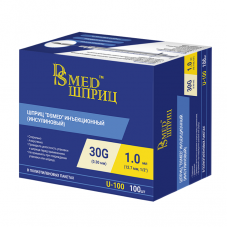 Шприц DSmed 1.0 мл. 30G 12,7 мм U-100 